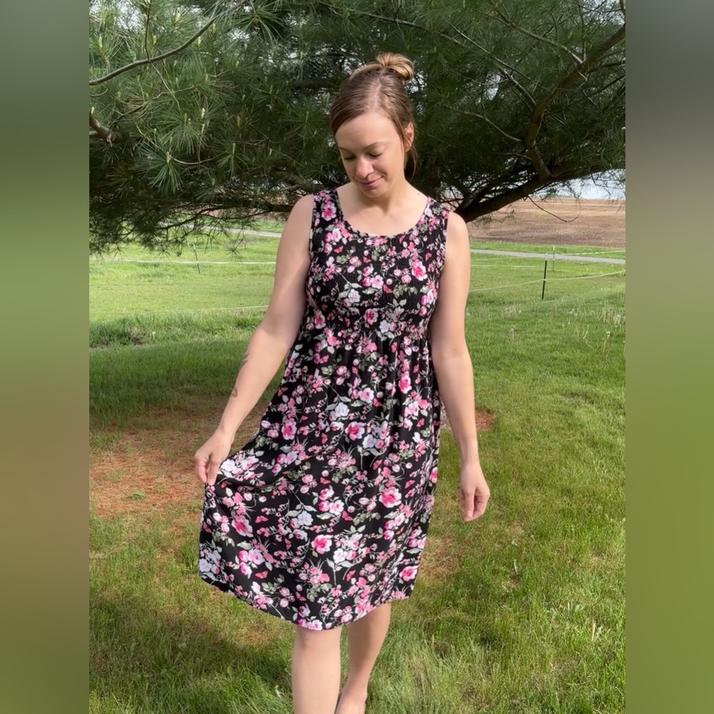 Smocked Floral Dress